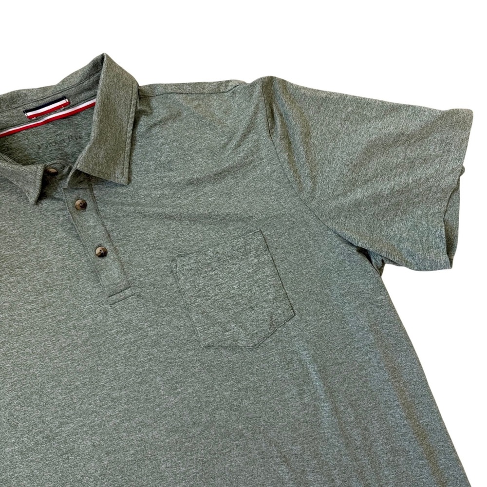 Hawker Rye Mens XL Polo Shirt Green Heathered Short Sleeve Golf Performance
